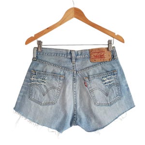 Vintage Levis 501 Jeans Shorts Blue Denim Cut Off Levi&#39;s Women&#39;s Shorts Size W30