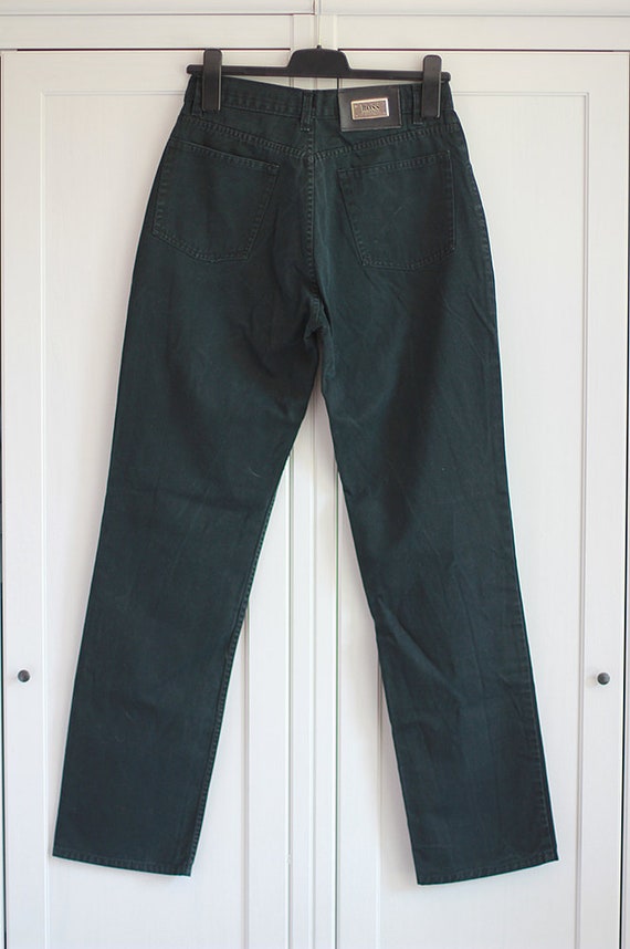 Vintage Hugo Boss Jeans Dark Green Denim Men Pants Size W30 Etsy Singapore