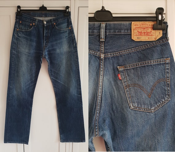 Vintage Levis 501 Jeans Blue Denim Men 