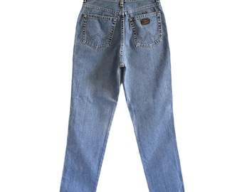 90's Vintage Wrangler Jeans Blue Denim High Waist Jean Men Women Size W28 L32