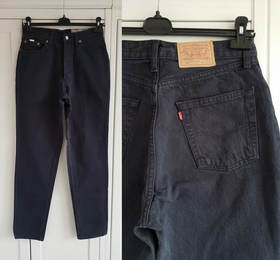Vintage Levis 901 Jeans Black Denim High Waist Jeans Levi's Size W30 ...