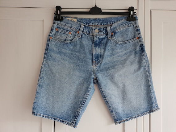 Vintage Levis 502 Jeans Shorts Big E Blue Denim High Waist Men - Etsy