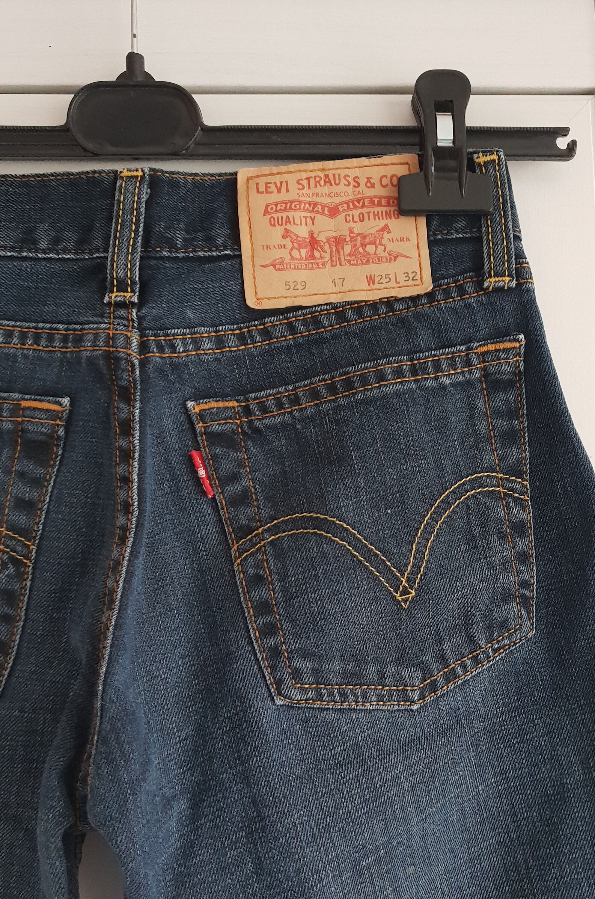 Levi's 529 Jeans Vintage Dark Blue Denim Levis Pants Size W25 L31