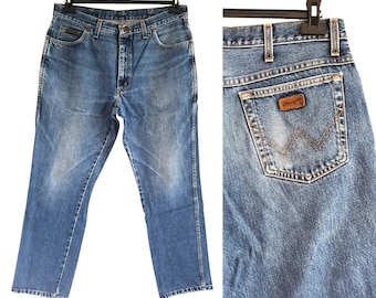 Jeans Wrangler Texas des années 90 vintage bleu denim homme pantalon en jean taille W38 L32