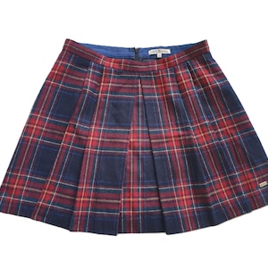 Vintage Tartan Skirt Grunge Checkered Mini Skirt Hampton Republic By KappAhl Women Size Large