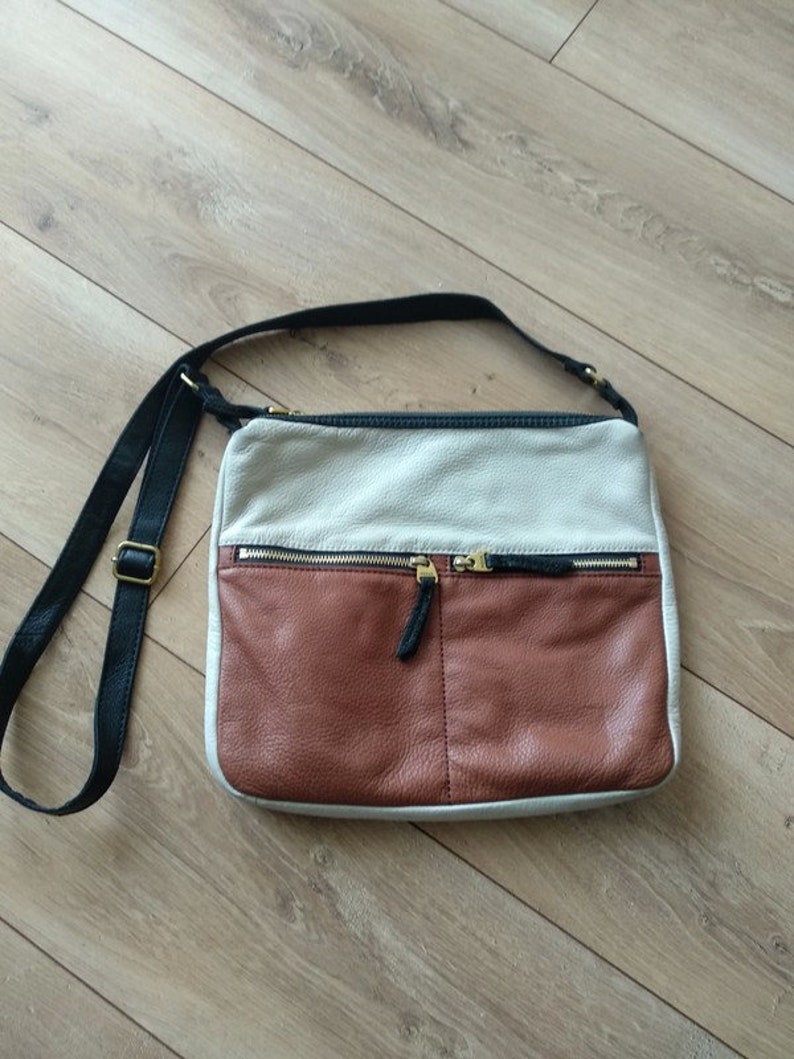 Fossil Crossbody Bag Vintage Women Girl Brown Beige Fossil Bag Etsy