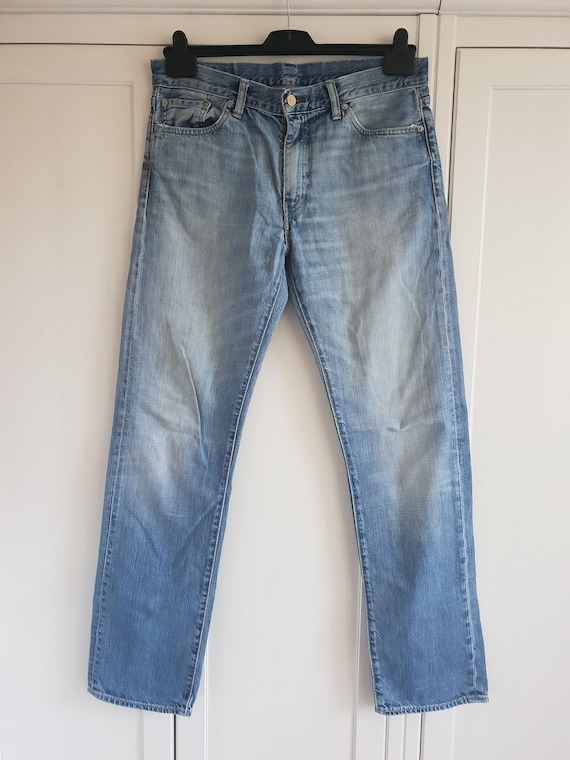 Levis 504 Jeans Blue Denim High Waist Size W35 L34 35 X 34 Men Women  Boyfriend Levi's Jeans - Etsy