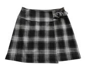 Wool Wrap Skirt By KappAhl Vintage Gray Black White Checkered Mini Women Skirt Size M
