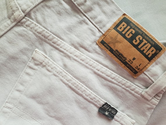 Vintage BIG STAR Jeans Light Gray Denim Pants But… - image 9