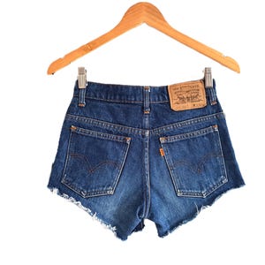 Vintage Levis Blue Denim Shorts / Levi&#39;s 630-0217 Jeans Shorts  / High Waist Rock n Roll Sorts Size W26