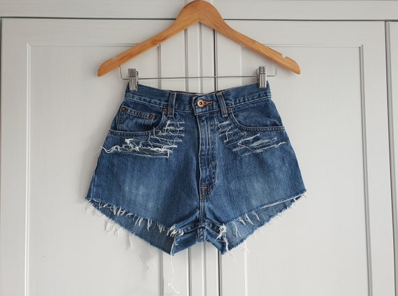 Arizona Jeans Shorts Blue Denim High Waisted Women Size XXS / XS / W25  Grunge Rock N Roll Summer Look - Etsy Finland