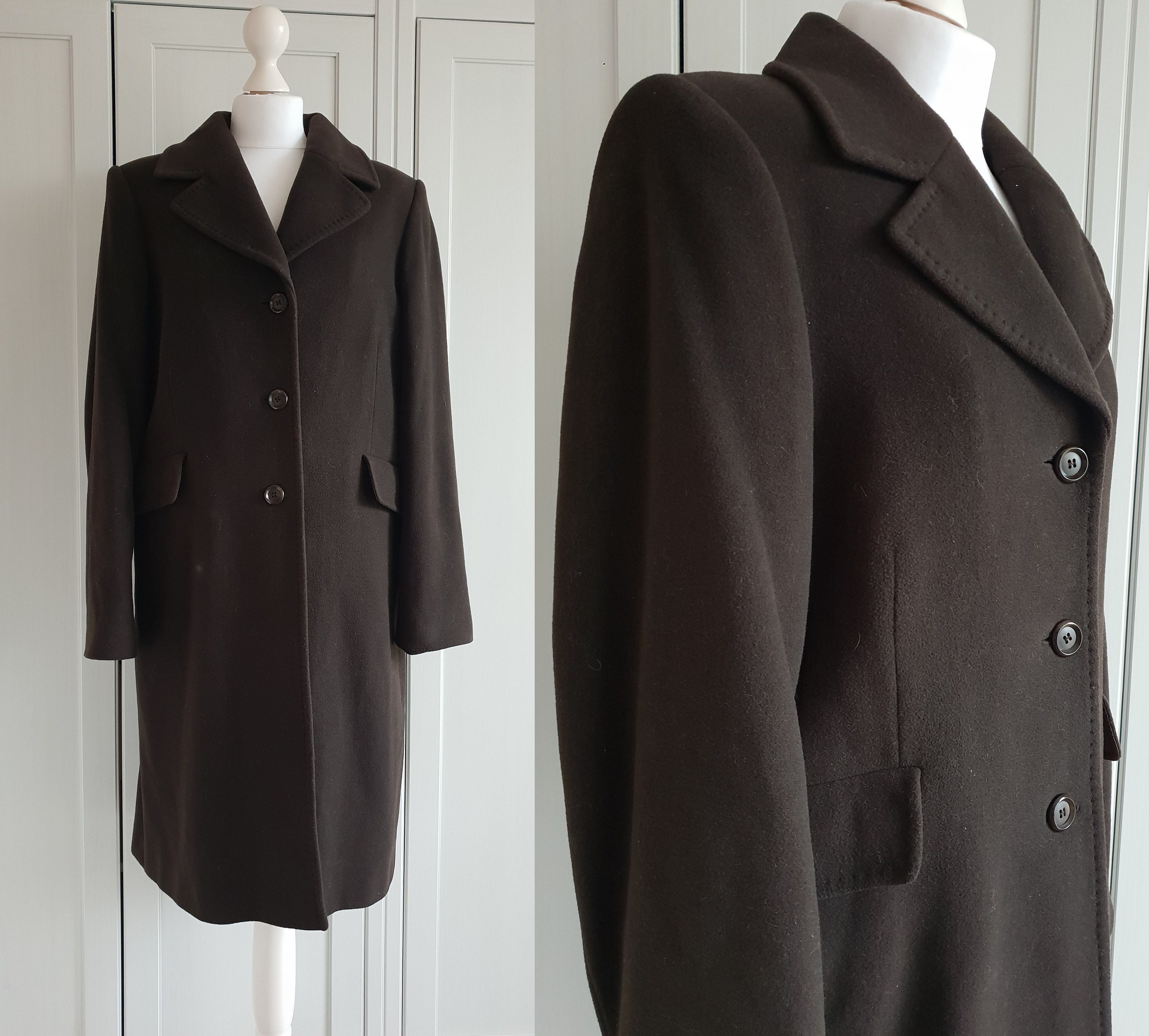 Vintage Coat Cashmere Wool Brown Jacket by Hettemarks Women - Etsy