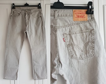 Levis 401 High Waist Jeans Gray Denim High Waist Size W32 L32 - Etsy