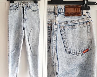 Jordache High Waist Jeans Acid Wash Blau Denim Größe 25- 26 Vintage Rare Mom Frauen Jeans Hose XS/S