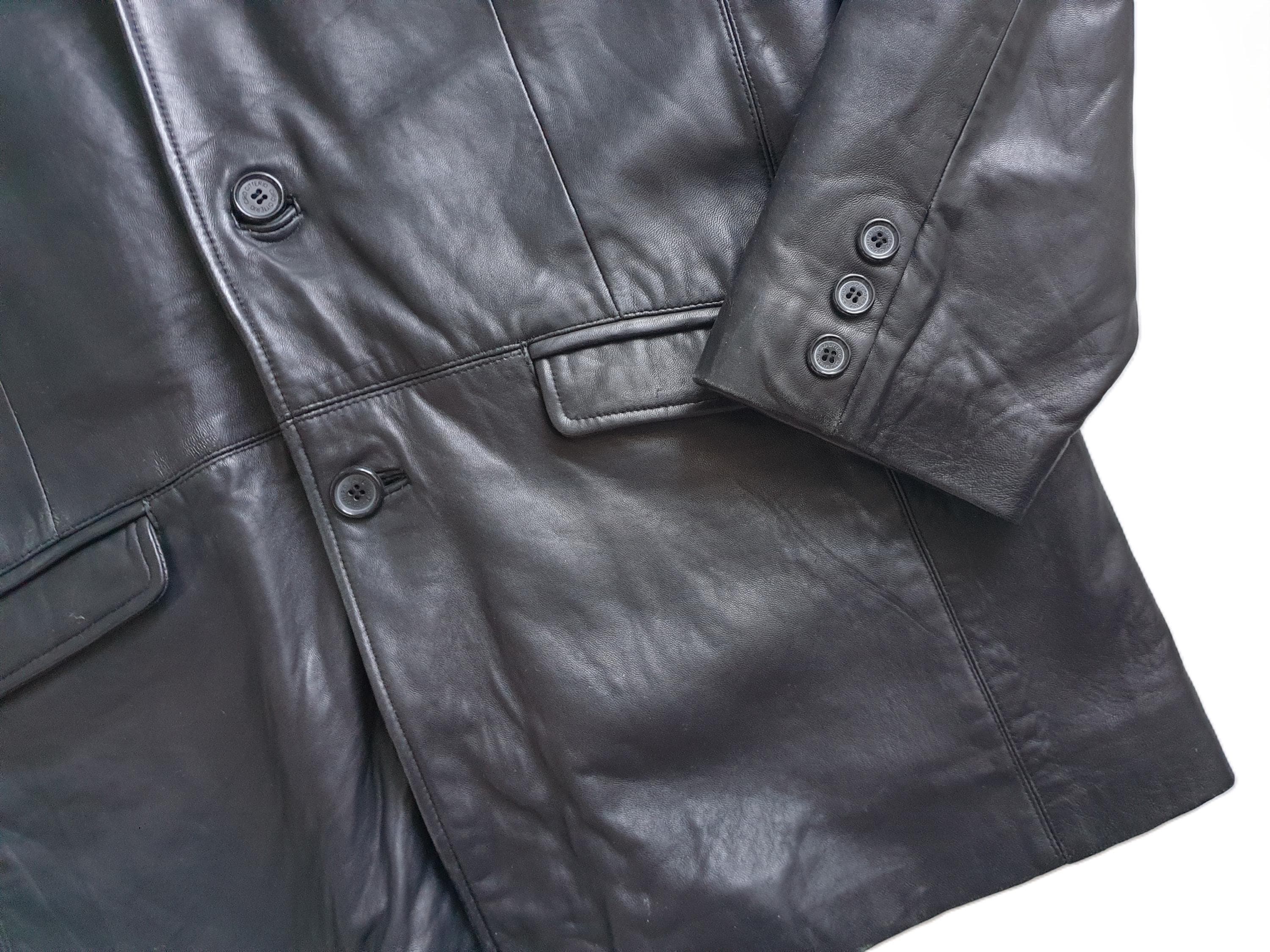 Vintage Ciro Citterio Black Leather Blazer Jacket - Men display picture 1