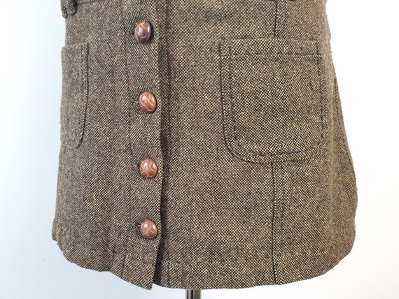 90s American Eagle Tweed Wool Mini Skirt Button F… - image 3