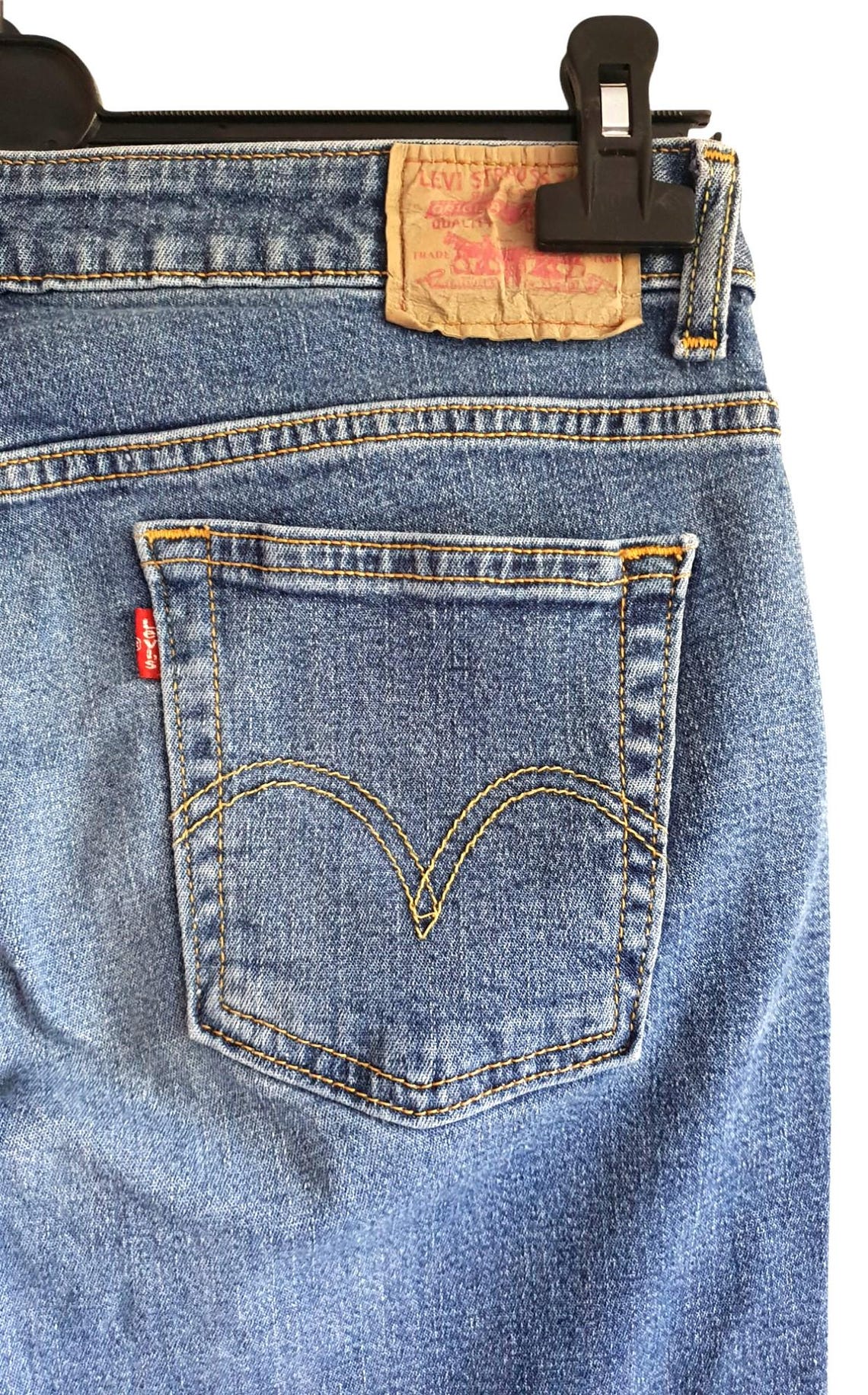 Vintage Levis Bootcut Jeans: Blue Denim, Size 9/S, foto 3 di 5