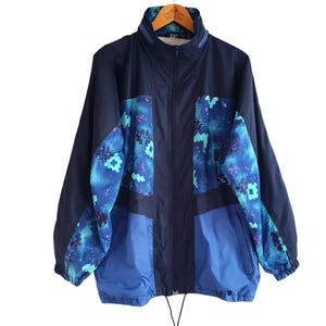90s Windbreaker Jacket  With Hoodies Vintage Men Jacket Size M