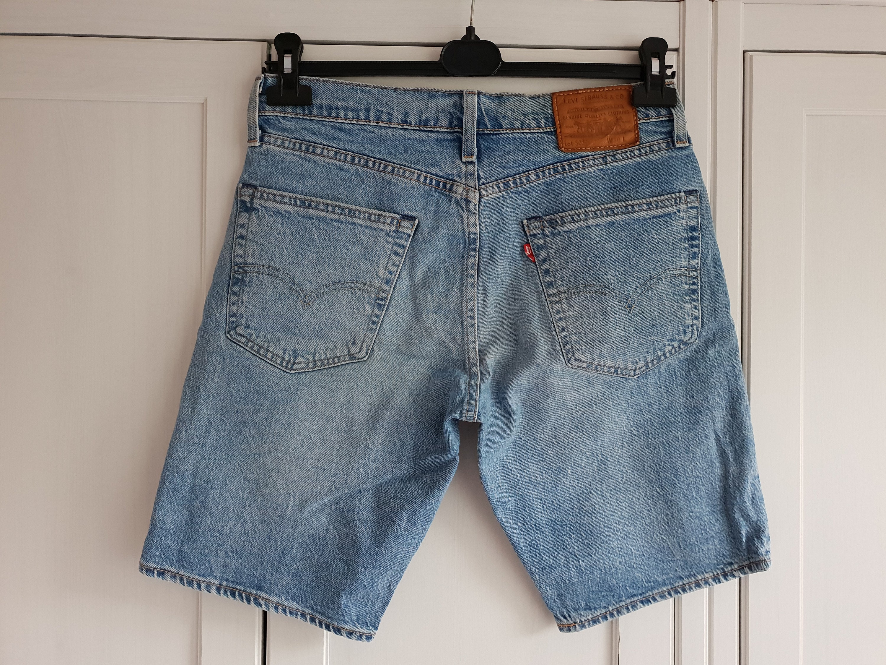 Vintage Levis 502 Jeans Shorts Big E Blue Denim High Waist Men - Etsy