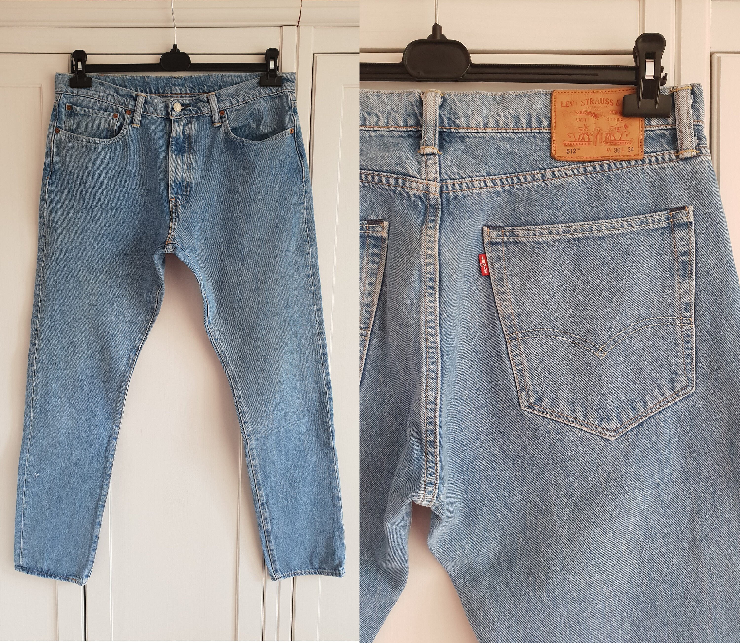 Vintage Levis 512 Jeans Blue Denim Men Women Levi's Size W36 L34