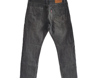 Calça jeans vintage Levi's, preta, unissex, tamanho W33 L33