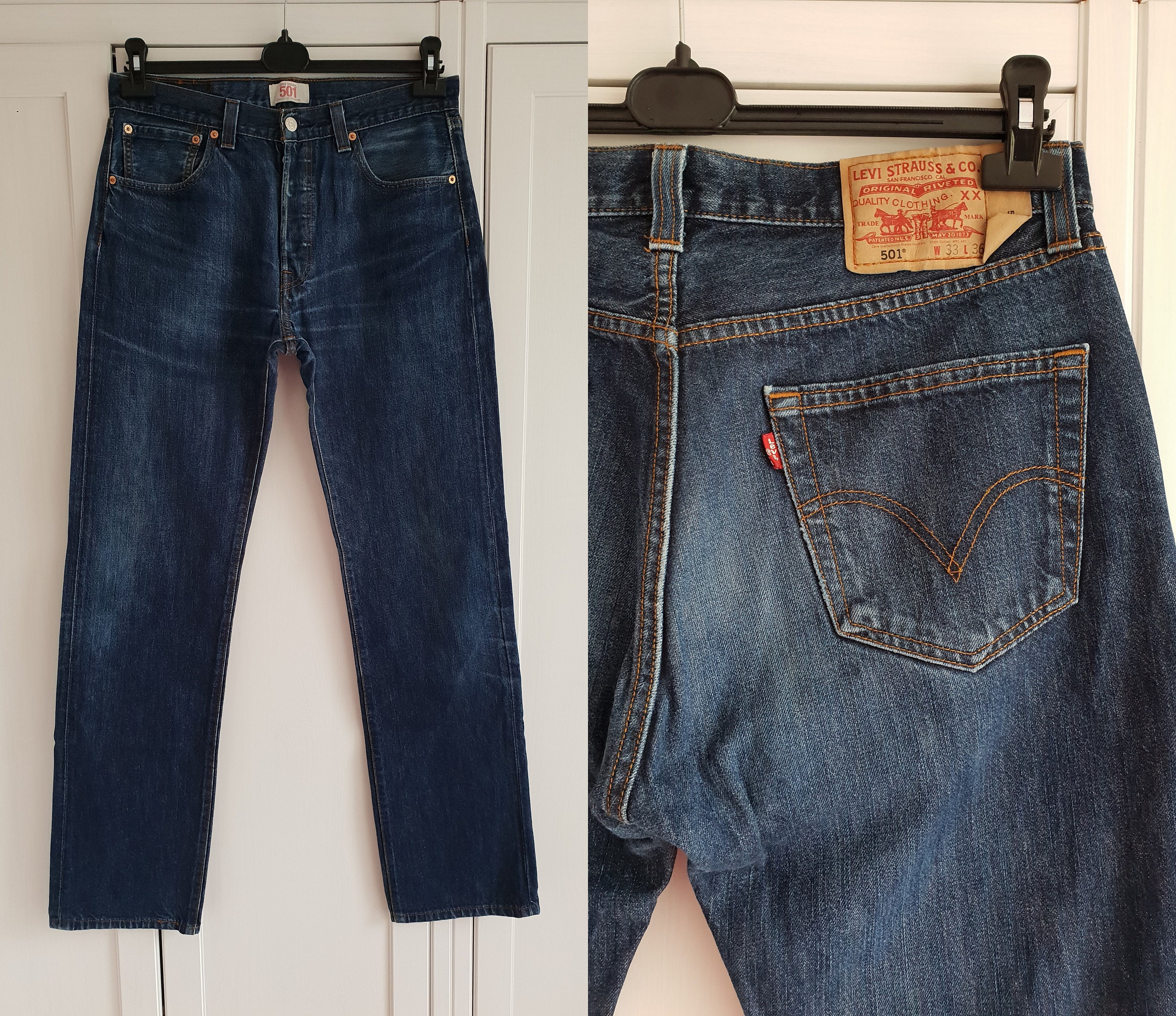 Levis 501 Jeans High Waist Vintage Blue Men Women Levi's - Etsy Ireland