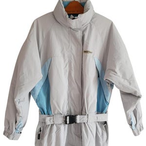 Vintage Ski Anzug By Trespass Hell Grau Blau Overalls Schneeanzug Winter Snowboard Overall Größe M / L