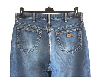 Jaren 70 Vintage Wrangler OHIO jeans blauw denim dames heren jeans maat W35 L32