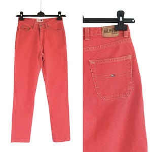 Vintage Tommy Hilfiger Jeans Frauen Rot Jeans Hose Größe XS W26 L32