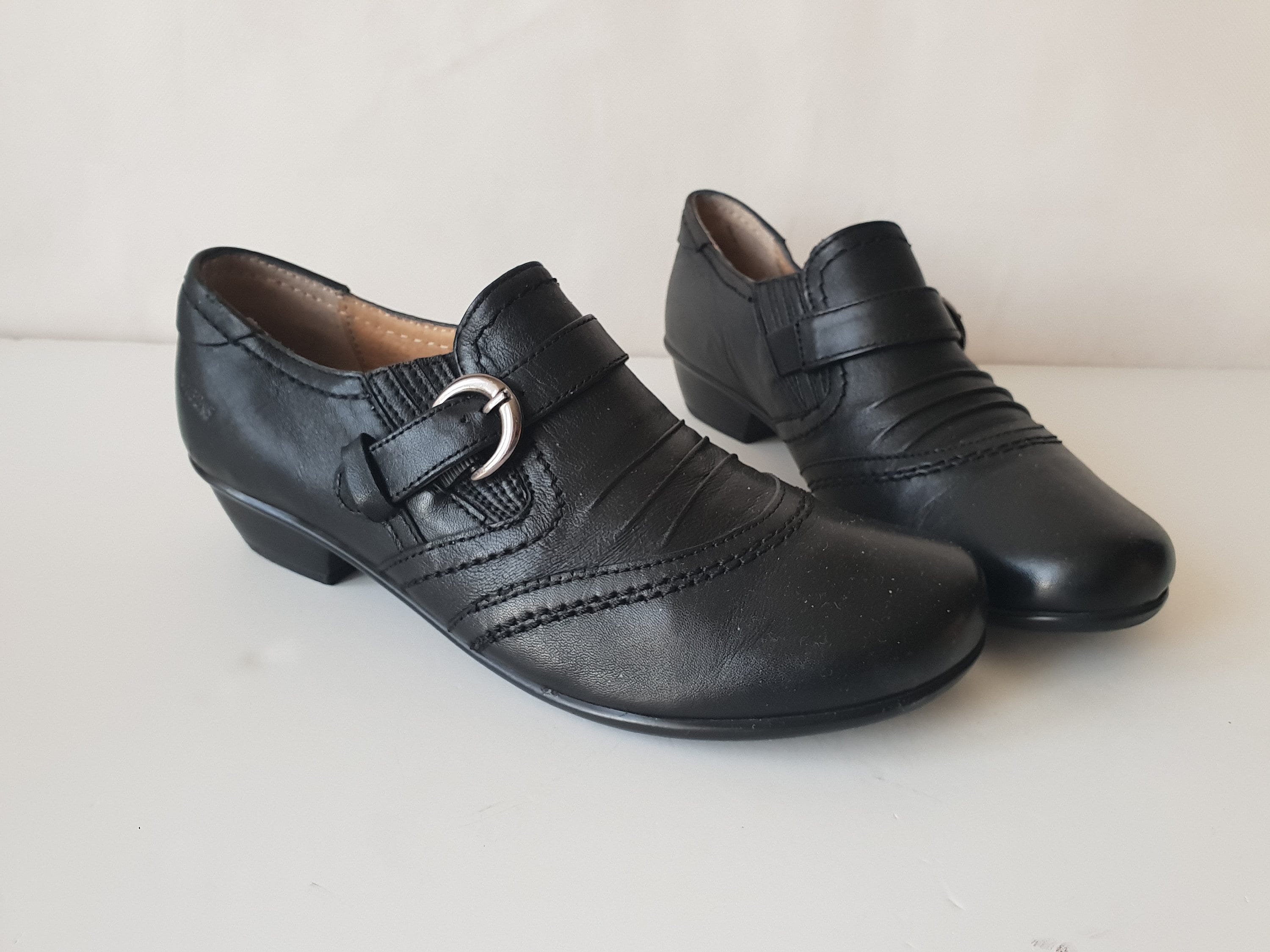 Vintage Schwarze Leder Schuhe Von Va Bene Damen 40 27 cm