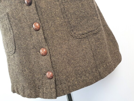 90s American Eagle Tweed Wool Mini Skirt Button F… - image 4