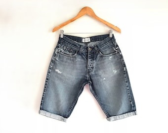 Vintage Jeans Shorts Blauw Denim Heren Dames Maat S / M W30