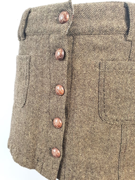 90s American Eagle Tweed Wool Mini Skirt Button F… - image 2
