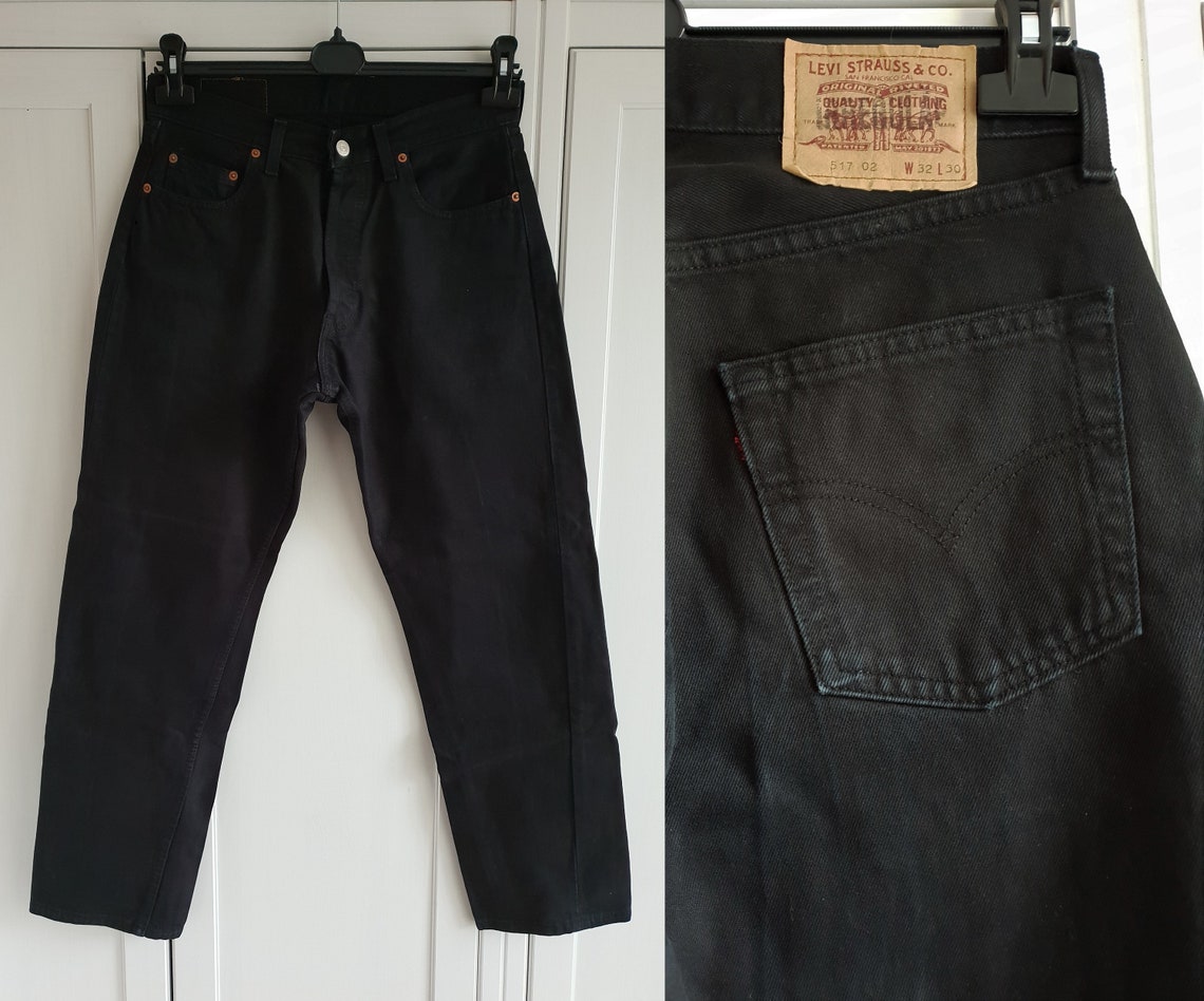 Vintage Levis 517 Jeans Black Denim Men Women High Waist Size | Etsy