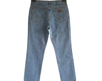 Vintage Wrangler Blue Denim High Waisted Jeans Size W34 L32