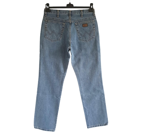 Vintage Wrangler Blau Denim Hohe Taille Jeans Größe W34 L32