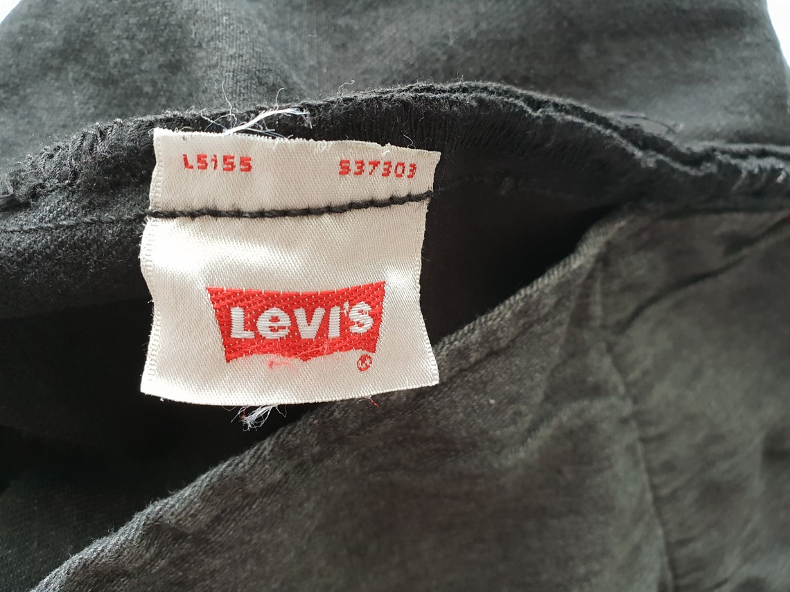 Levis 501 Jeans Black Denim High Waist Men Women Size W38
