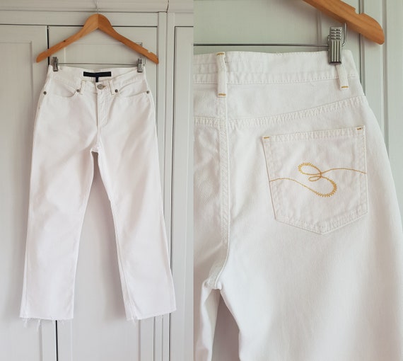 ESCADA White Jeans Vintage High Waist Pants Women Size 36 / S Frayed Hems  Made in Italy -  Canada