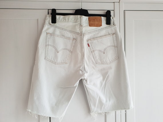 Vintage Levis 508 Shorts Jeans White Light Blue D… - image 1