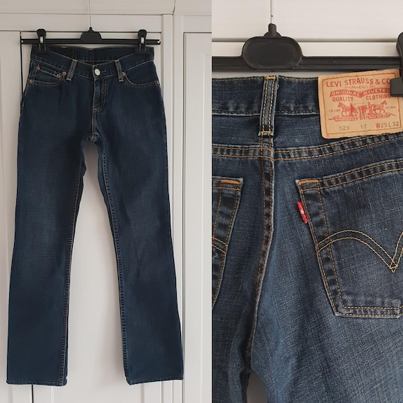 Levi's 529 Jeans Vintage Dark Blue Denim Levis Pants Size W25 L31