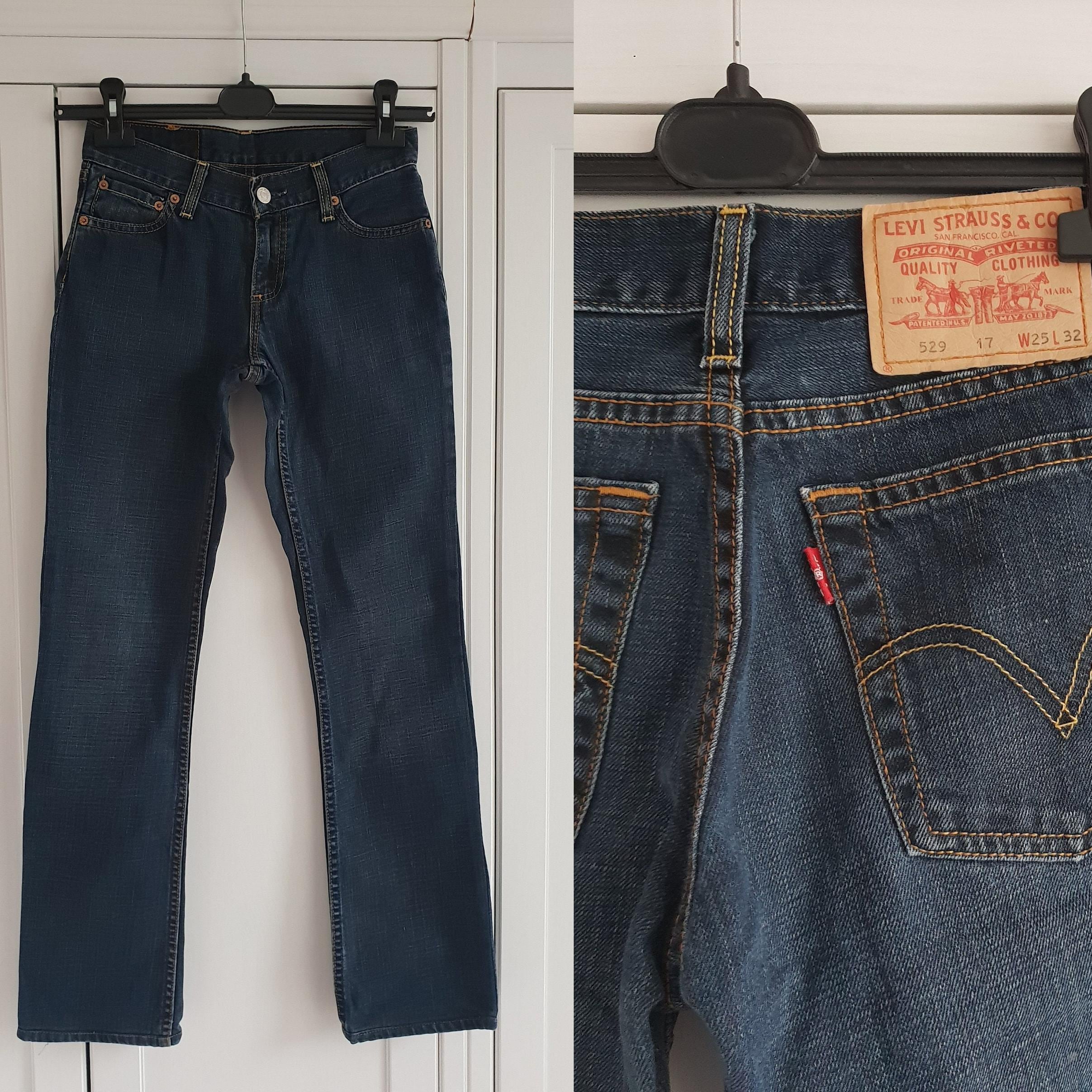 Levi's 529 Jeans Vintage Dark Blue Denim Levis Pants Size W25 L31