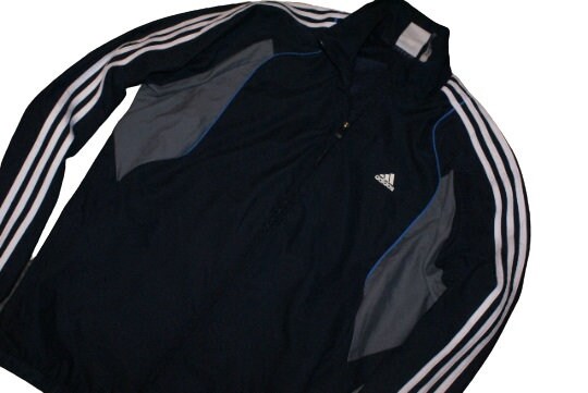 Vintage Adidas Jacket Bomber Oldschool Navy Blue White Gray | Etsy