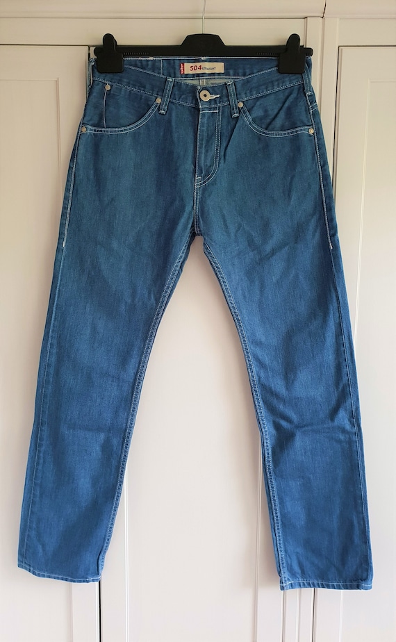 Vintage Levis 504 Jeans Blue Denim Straight High Waist Men Women Levi's  Size W31 W32 L32 31 32 X 32 