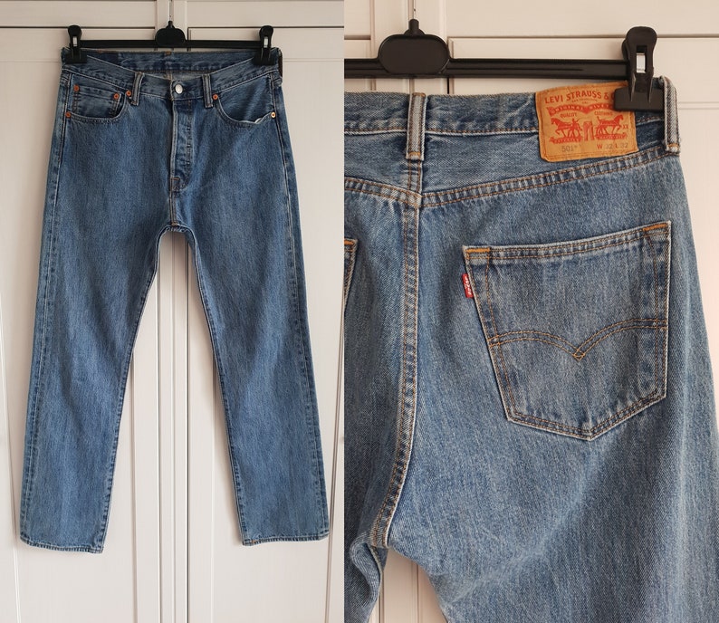 Levis 501 Jeans Blue Denim Levis Size W32 L32 32 X 32 Vintage | Etsy Ireland
