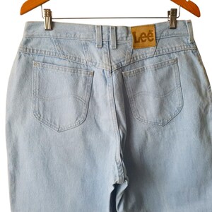 Jeans Lee Denim anni '80, pantaloni blu chiaro stile old school, a vita alta, taglia W33 / Made in USA