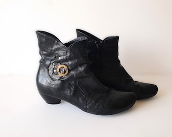 Vintage Think Leather Ankle Boots Size EU 40  / US 7,5  / UK 6,5