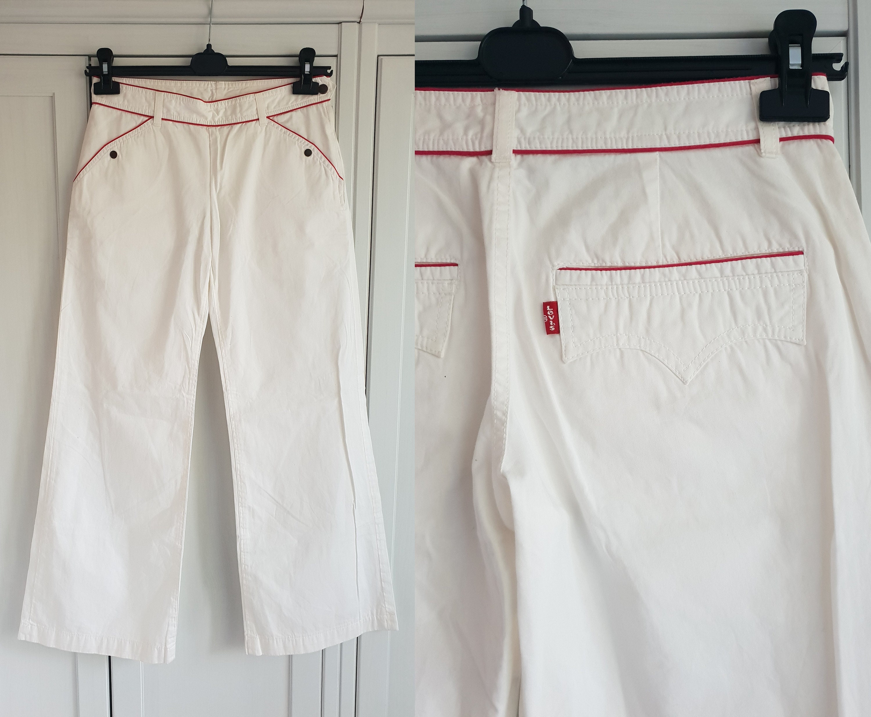Levis 663 Jeans Pants White Size W27 L30 Wide Legs Women | Etsy Singapore