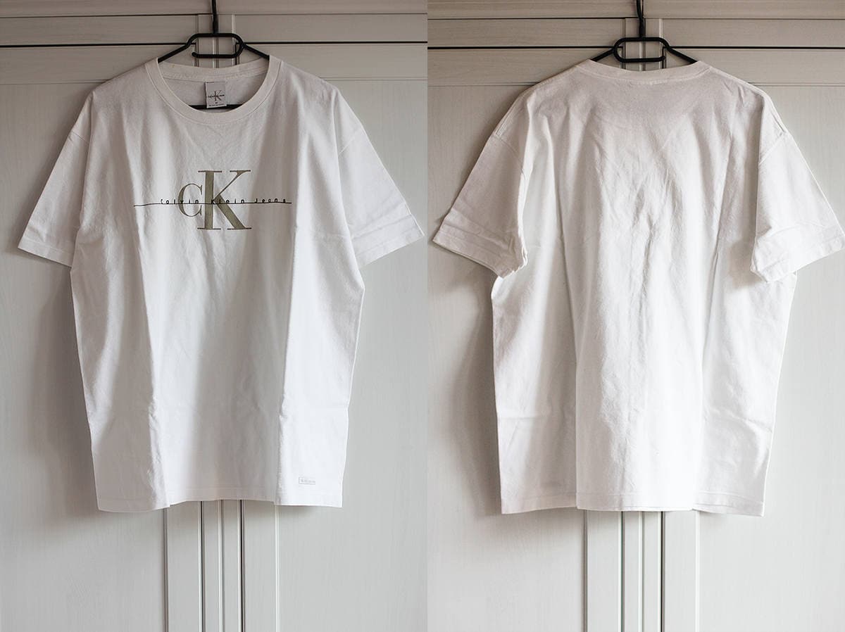 Calvin L Women Men / Etsy Vintage Klein Shirt Beige Size T-shirt - Black White M