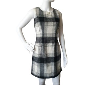 Vestido vintage JACK WILL a cuadros estilo punk de lana escocesa sin mangas para mujer, talla S/M