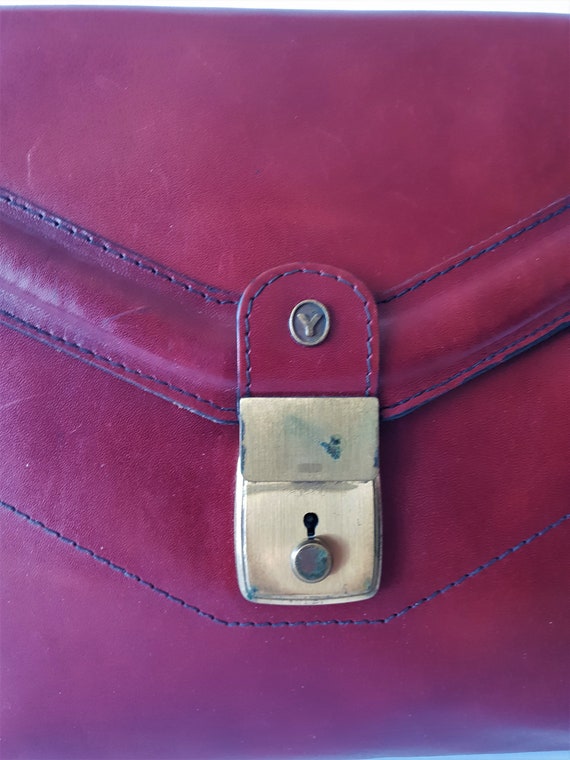 Leather Briefcase by Yorn Boutique Burgundy Brown… - image 9
